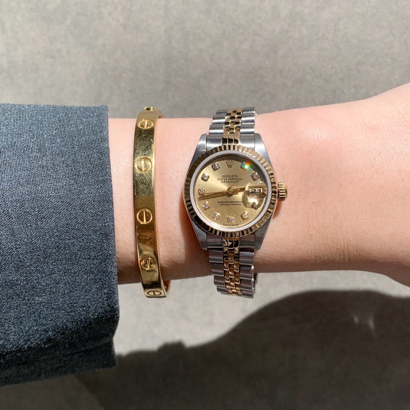 デイトジャスト 10P新ダイヤ シャンパン文字盤 コンビ 69173G