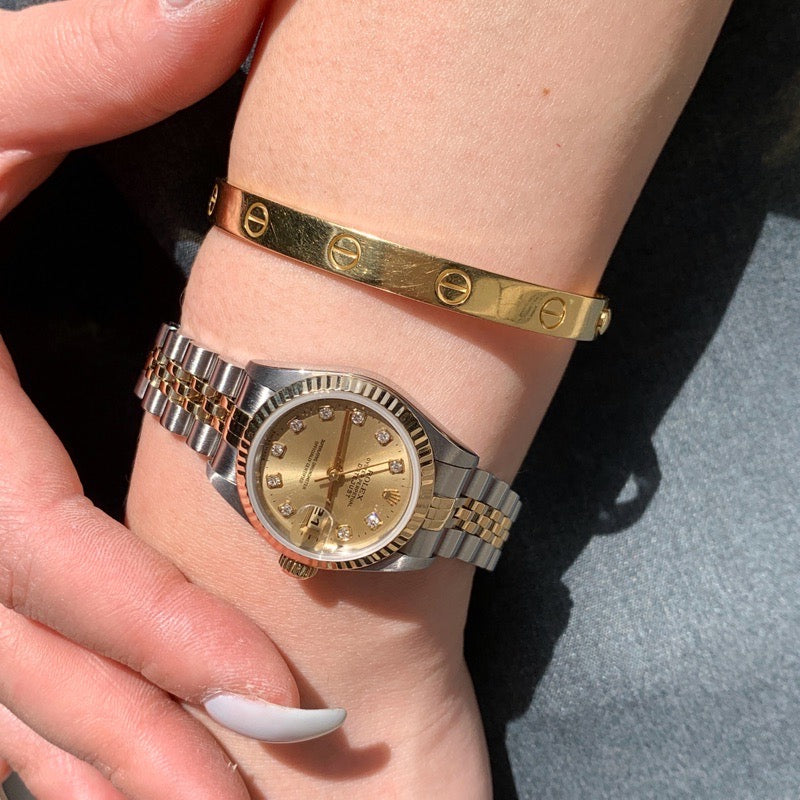 デイトジャスト 10P新ダイヤ シャンパン文字盤 コンビ 69173G