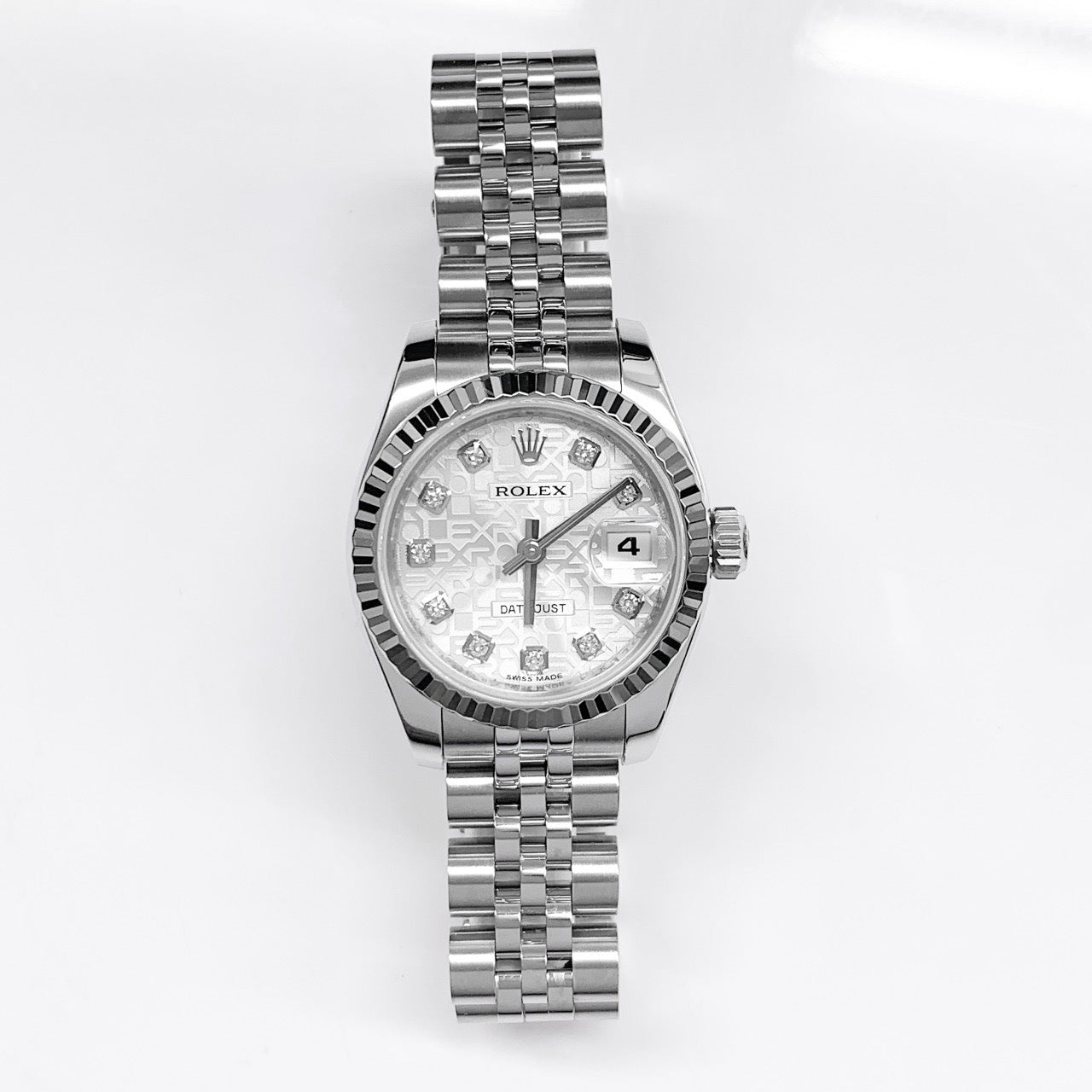デイトジャスト 10P 新ダイヤ 彫りコンピューター文字盤 シルバー 179174