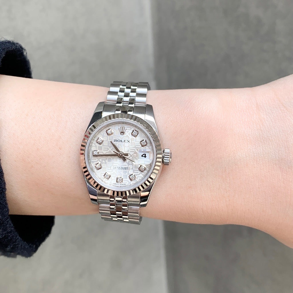 デイトジャスト 10P 新ダイヤ 彫りコンピューター文字盤 シルバー 179174