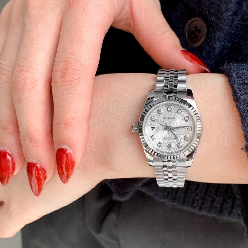 デイトジャスト 10P 新ダイヤ 彫りコンピューター文字盤 シルバー 179174