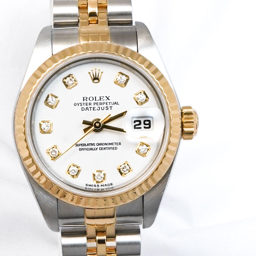 デイトジャスト 10P 新ダイヤ ホワイト文字盤 コンビ 79173G