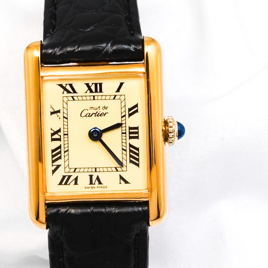 マストタンク SM 手巻き ベージュローマン文字盤 ゴールド