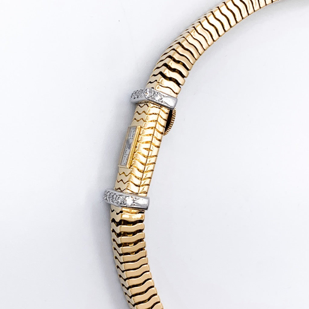 レトロアールデコ K18YG 手巻き 純正ダイヤ