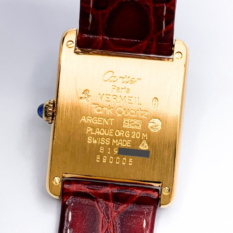 Must de Cartier Tank, LM, Beige Roman Dial, Gold
