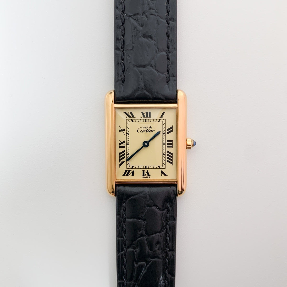Must de Cartier Tank, LM, Beige Roman Dial, Gold