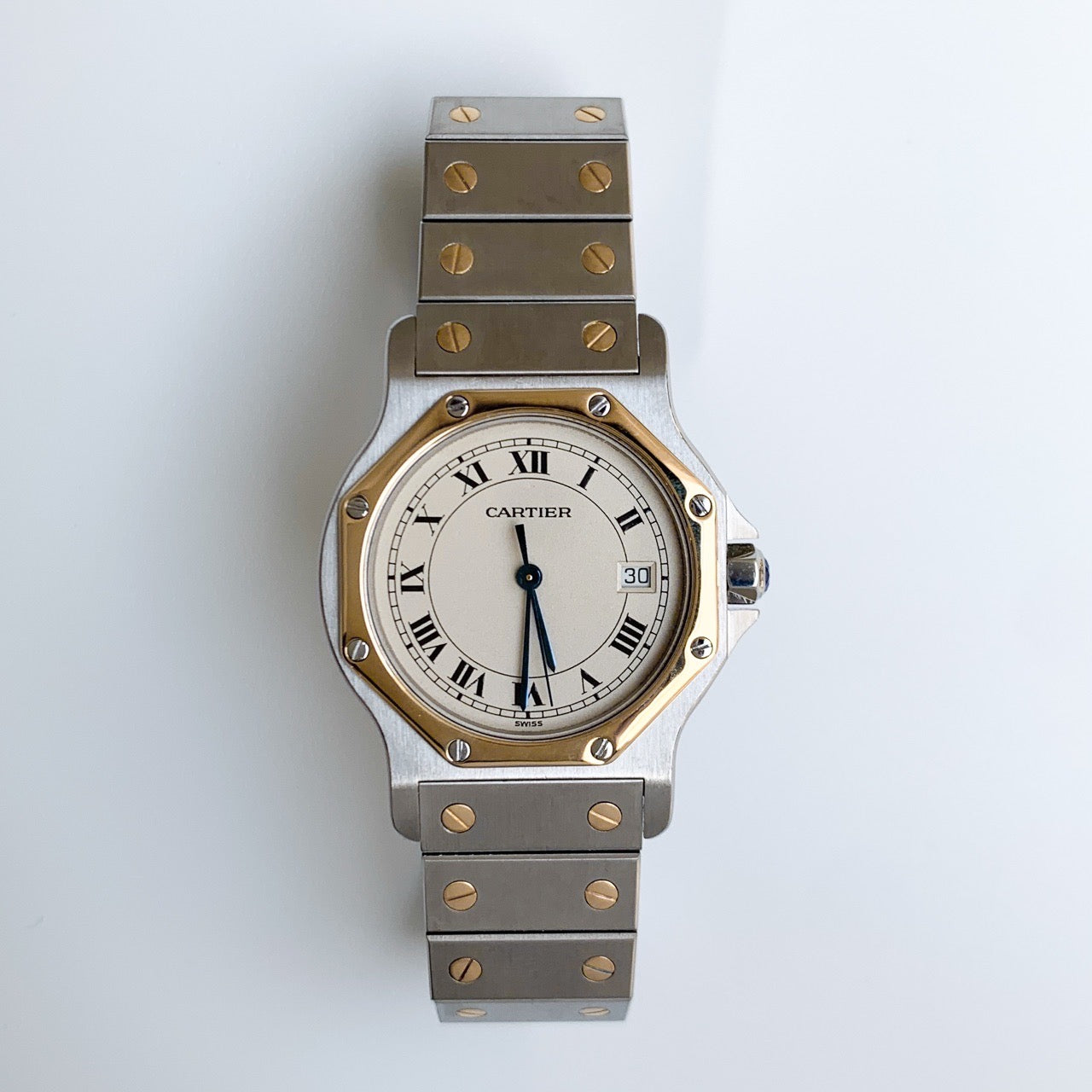 Santos Octagon LM Date 3-Hand Two-Tone