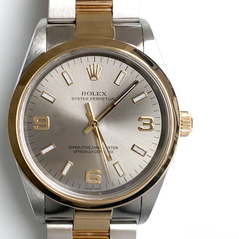 オイスターパーペチュアル シルバー文字盤 コンビ 34mm　14203