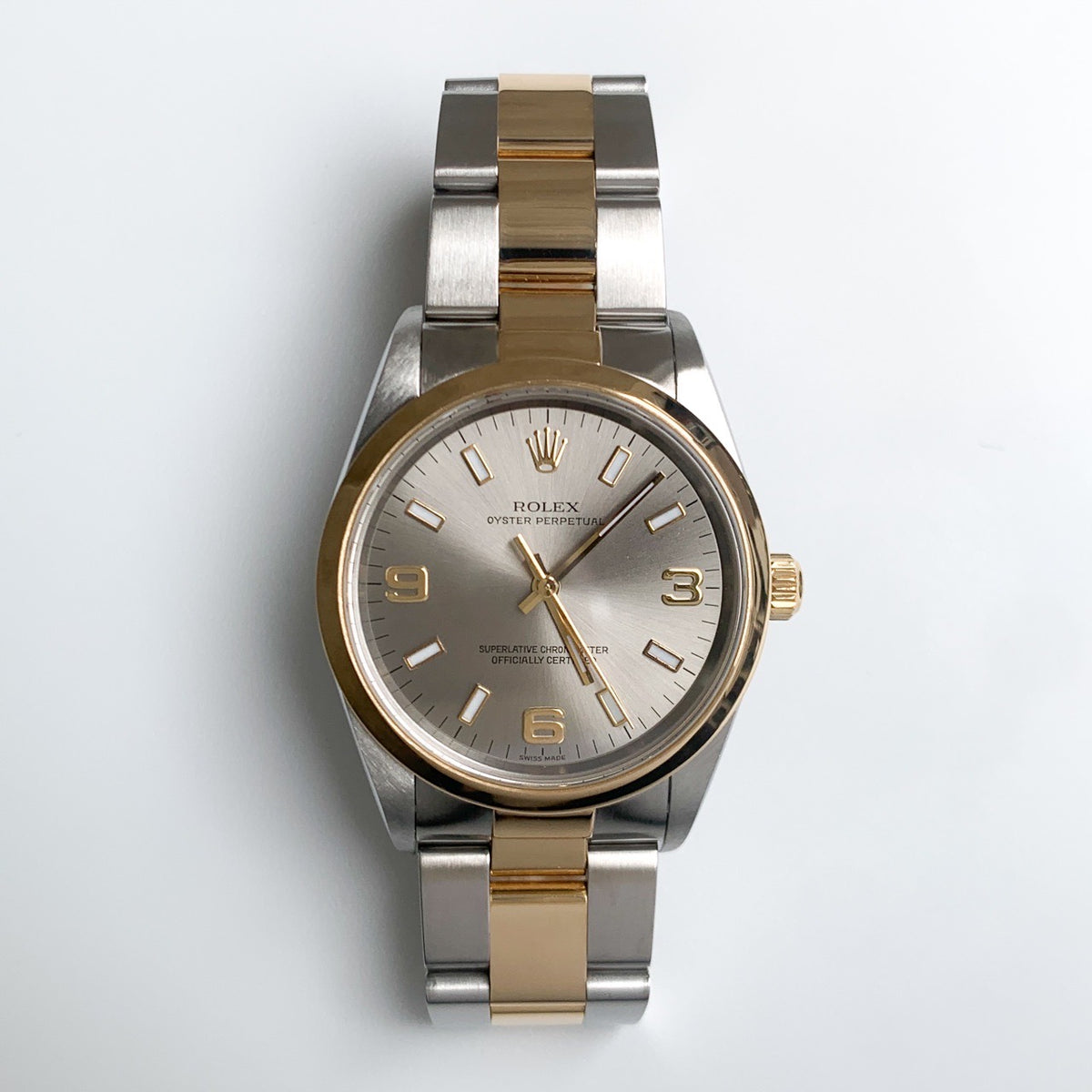 オイスターパーペチュアル シルバー文字盤 コンビ 34mm　14203