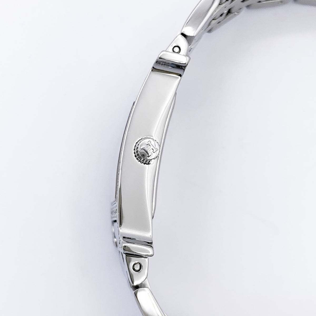 H Watch SS Orange Dial Silver Diamonds