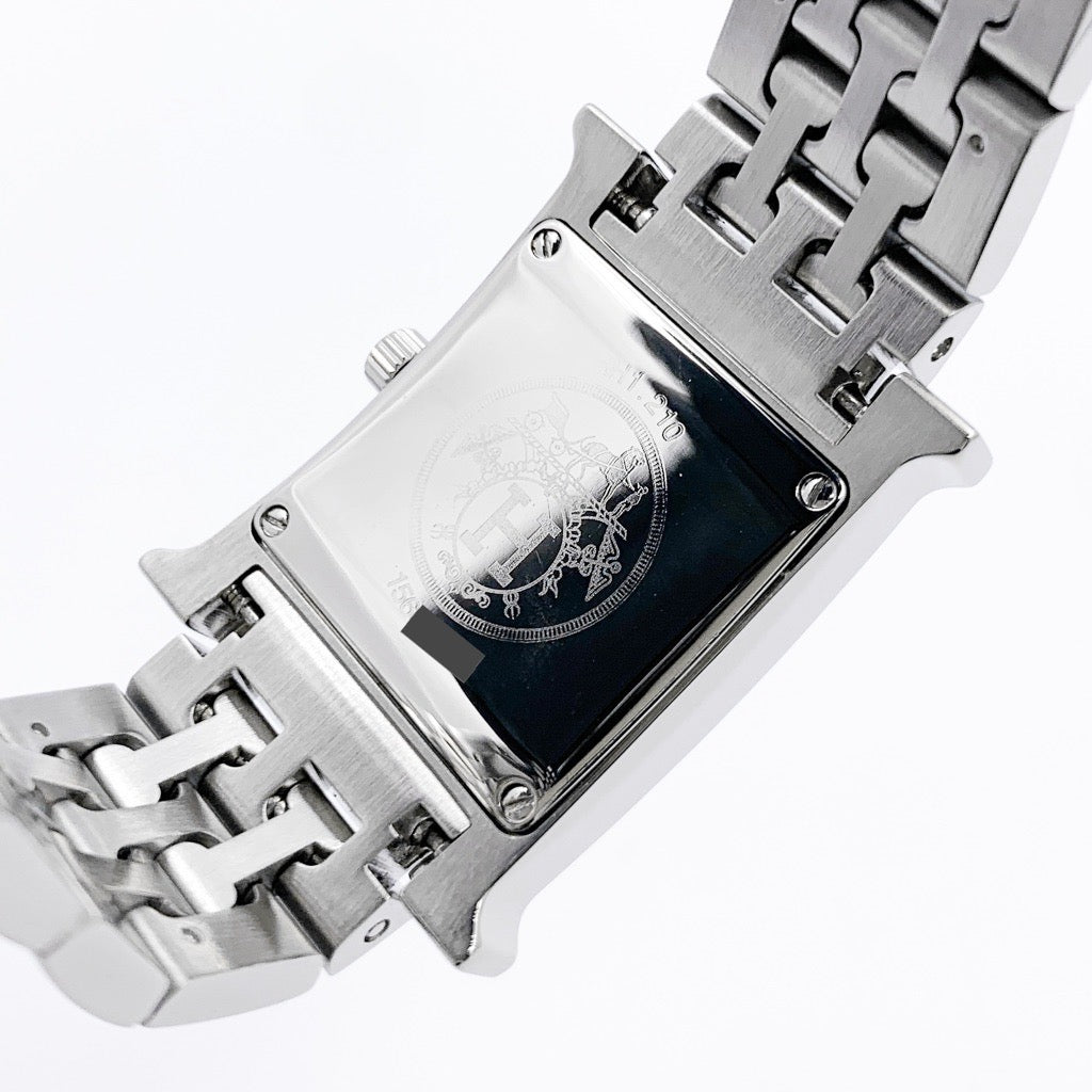 H Watch SS Orange Dial Silver Diamonds