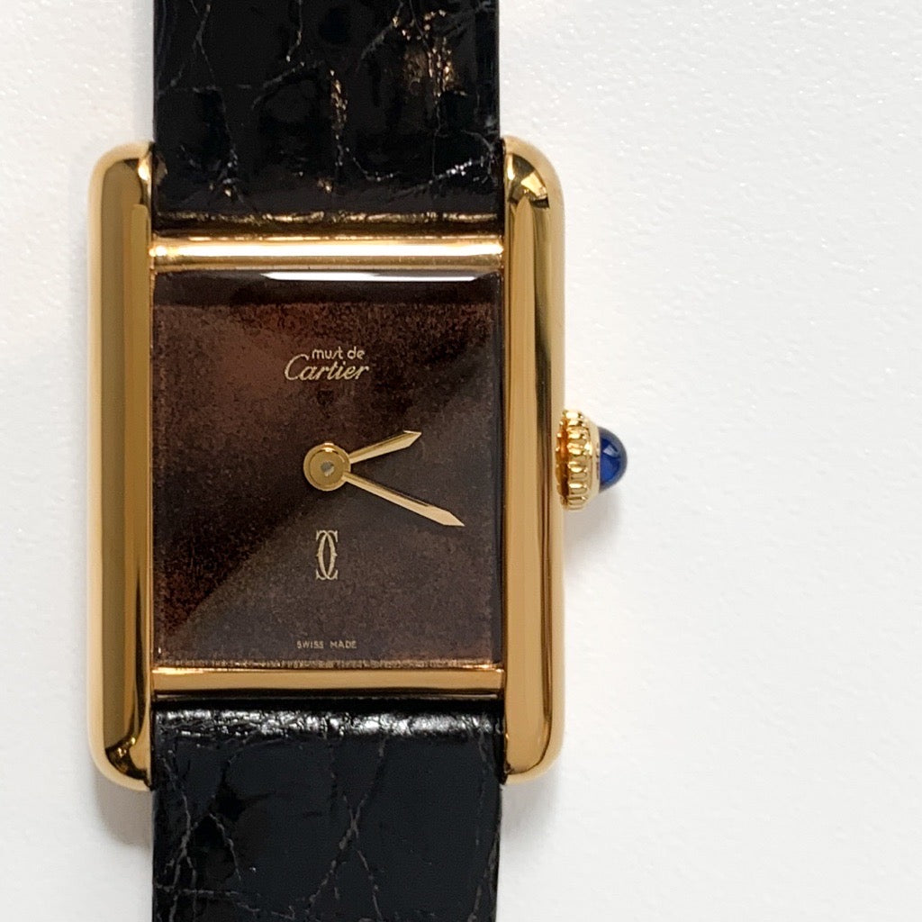 Must Tank SM Hand-wound Mahogany Dial Gold