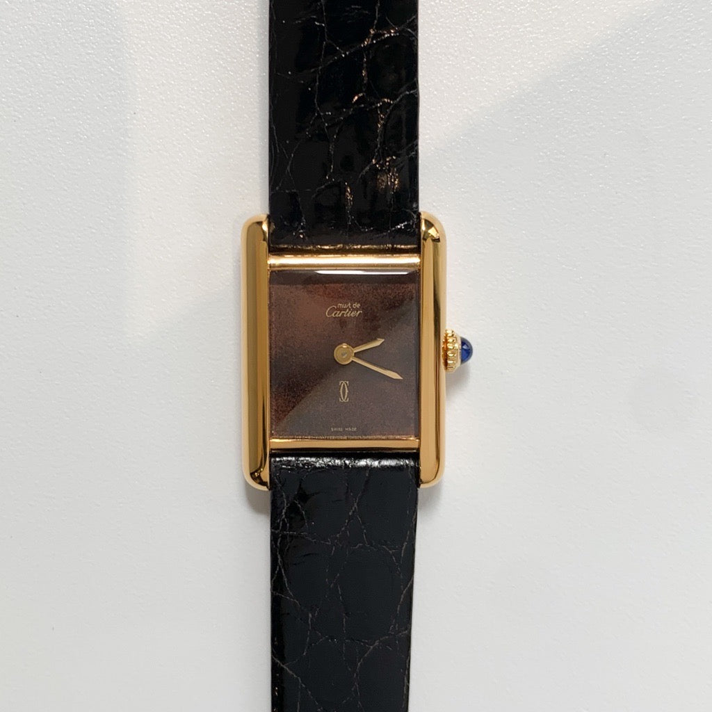 Must Tank SM Hand-wound Mahogany Dial Gold